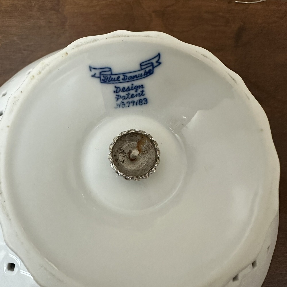 Blue Danube Blue Onion Reticulated Cake Plate Stand 8.5" Made In Japan - Picture 8 of 11